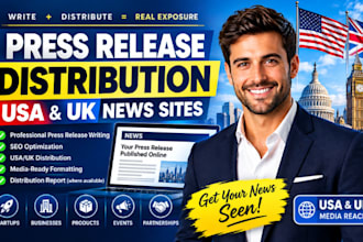 write and distribute your press release to USA UK news sites