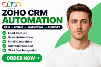 setup zoho crm, zoho marketing automation, zoho flow, zoho desk, zoho campaign