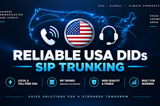 provide usa did number with siptrunk for inbound and outbound calls