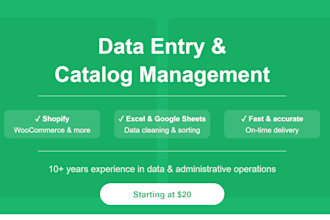 do data entry and product catalog management for your store