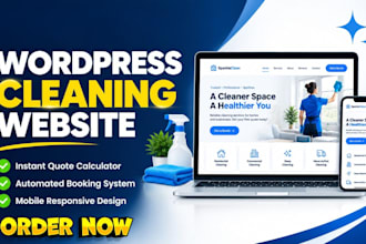 build a wordpress cleaning service website with booking and quote form