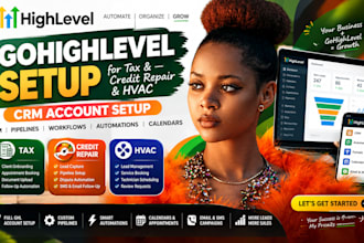 gohighlevel setup for tax and credit repair go high level hvac CRM account setup