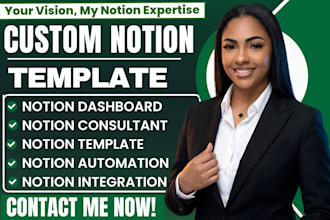 create custom notion templates, dashboards, and workspace setups