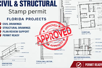 provide structural and civil engineering stamp permit approval for florida city