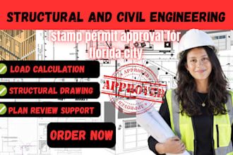 provide structural and civil engineer stamp for florida city permit approval