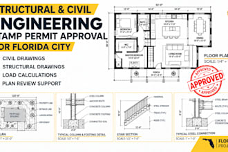 provide structural and civil engineering stamp permit approval for florida city