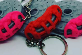 3d industrial cad model,tinkercad,interlocking chain,abs,sculpt plastic keychain
