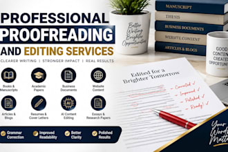 professionally proofread and edit documents, books, and ai content