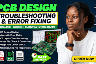troubleshoot and fix pcb, schematic and gerber files for manufacturing