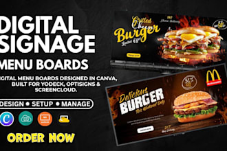 design restaurant digital menu boards with canva screencloud optisigns yodeck
