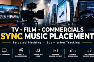 pitch your music for TV placement, film, commercials and sync licensing