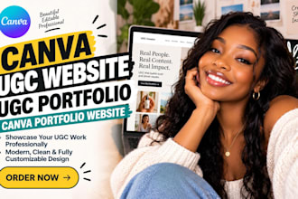 design canva ugc website, ugc portfolio, canva portfolio website