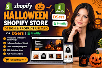 design halloween shopify store halloween product upload via dsers printify