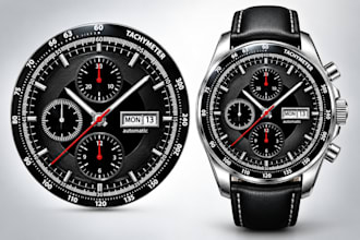 design custom watch in vector, watch cad model, stl, step, cad and source file