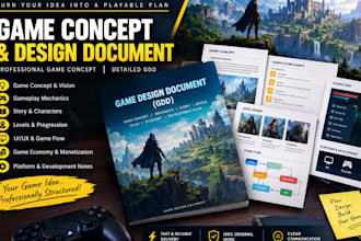design a professional game concept and detailed game design document