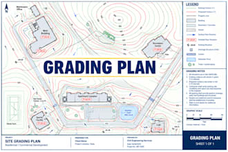 design grading plan, site plan erosion control, drainage and utility plan