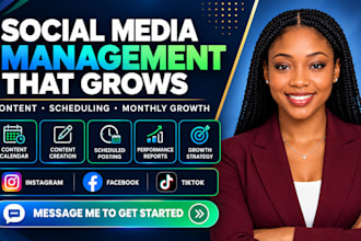 be your monthly social media manager for content and posting