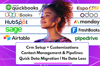 cleanup data migrate data to quickbooks zohobooks sage 50 freshbook odoo hubspot