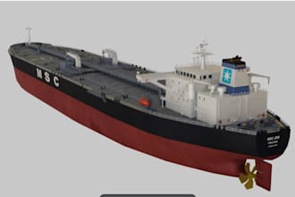 3d model commercial oil tanker, vessel marine cad, commercial ship 3d printing