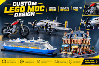 custom lego moc design 3d toy car technical lego model with instructions renders