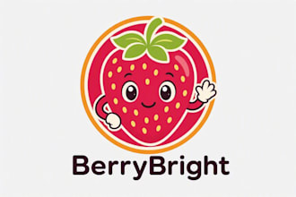 design an awesome strawberry character mascot logo with express delivery