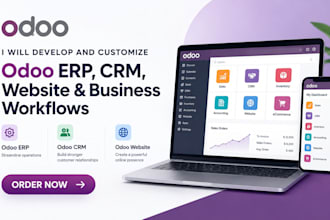 develop and customize odoo erp, CRM, website and business workflows