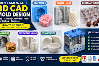 do 3d cad model soap candle molds chocolate food molds slip casting ceramics