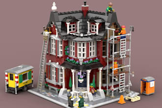 do 3d lego model, lego design moc technic car, house with pdf instructions