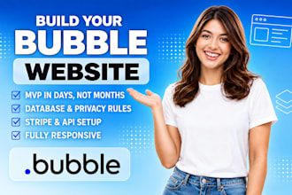 build your bubble io website mvp and saas app as a bubble developer