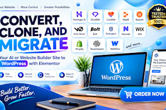 migrate replit, wix, lovable, durable and hostinger ai websites to wordpress