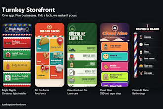 build a small business storefront web app with booking and admin page