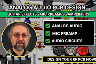 analog audio pcb design for guitar effects,mic preamp,amplifier and audio device