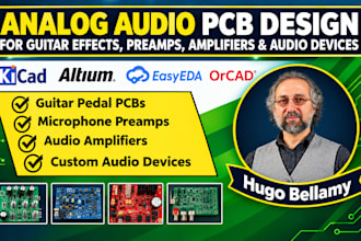 analog audio pcb design for guitar effects,mic preamp,amplifier and audio device