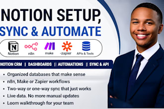 connect notion n8n make zapier automation notion crm notion dashboard sync api