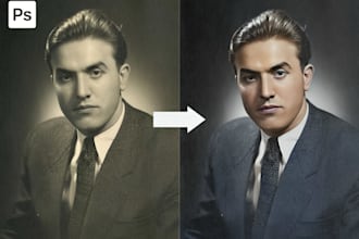 do image restoration, restore old images, image retouching and image editing
