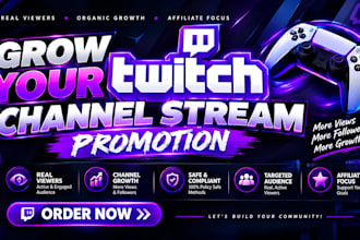 promote your youtube, twitch or kick channel organically