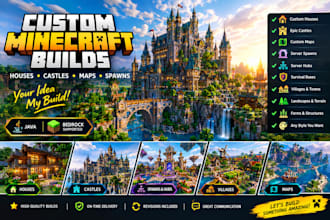 build custom minecraft houses, castles, bases, maps and spawns