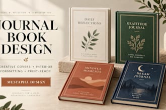 do journal design, planner design, workbook design and KDP interior design