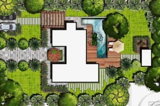 design backyard landscape layout and master plan as a landscape architect