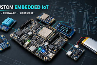 custom microcontroller pcb esp32 stm32 embedded c firmware, iot hardware design