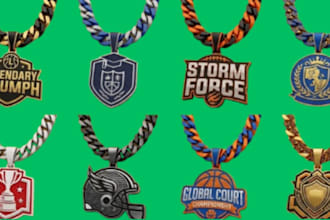 design custom 3d hype chain pendant jewelry logo pendant stl model in 24hr
