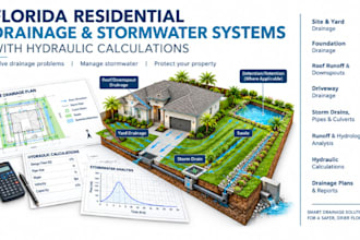 design florida residential drainage, stormwater systems hydraulic calculations