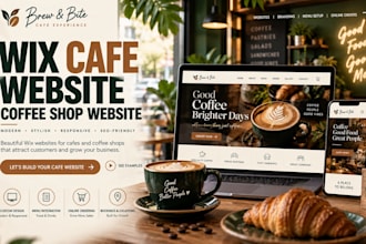 create wix cafe website coffee shop website restaurant online menu website