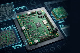 design custom pcb, schematic, layout, routing, gerber and bom files