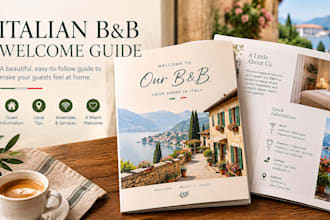 design an italian b and b welcome guide for guests