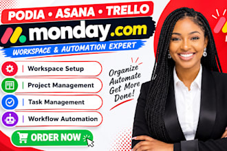 setup podia asana trello and monday com workflows