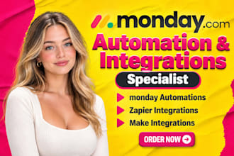 set up monday com automations with zapier and make integrations