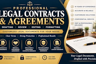 draft legal contracts, agreements and professional legal documents