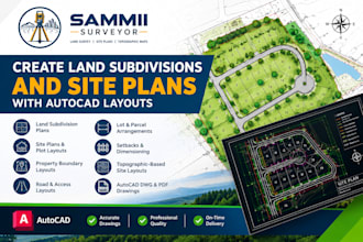 create land subdivisions and site plans with autocad layouts