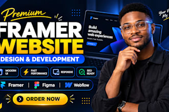 design responsive framer website, framer landing page, framer website design